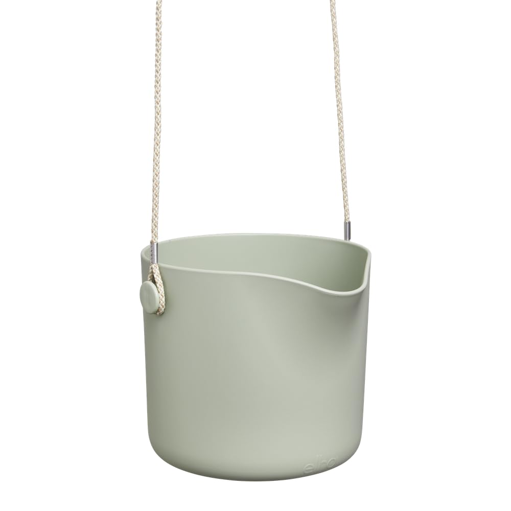 Elho B.for Swing 18 - Flower Pot for Indoor Use - Diameter 18.0 x Height 16.5 cm - Green/Stone Green