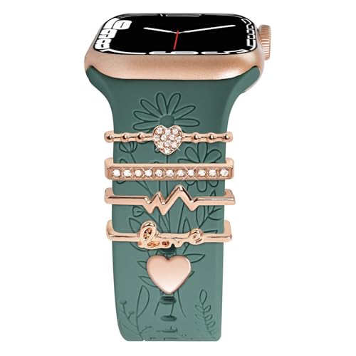 Apple Watch Charms (4 Stück) für Armband - Geeignet für Intelligente Uhrenarmbänder, Passend zu Jedem Anlass wie Party, ...