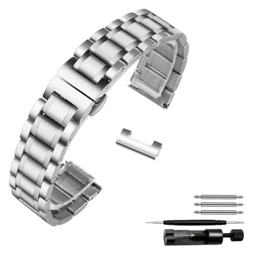 Bracelet de montre à extrémité incurvée en acier inoxydable robuste