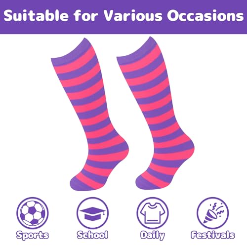Image of Olreco 1 Pack Toddler Kids Youth Soccer Socks Girls Boys Baseball Socks Youth Knee High Softball Football Accessories Cotton