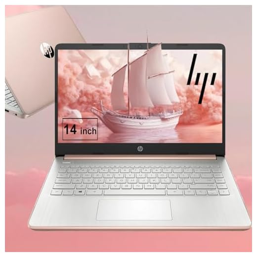 HP 14 inch Touchscreen Laptop - Intel Celeron Dual Core Processor - 16GB RAM, 64GB Storage - Pale Rose Gold - Fast Charging - USB Type C - 10 Hour Battery - 5Gbs USB - Windows 11