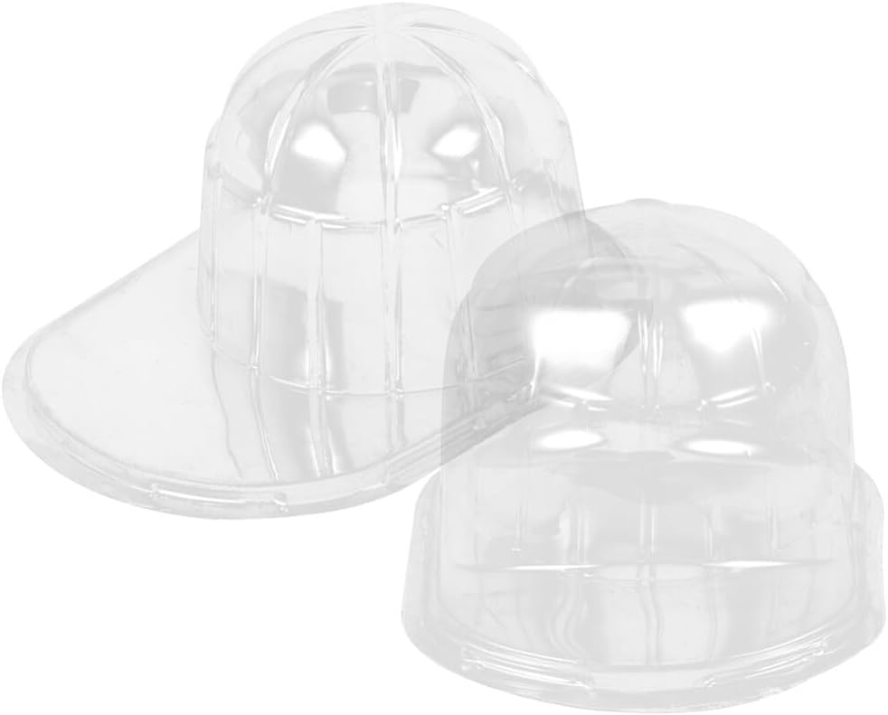 2pcs Case Clear Baseball Hat Display Case Rack Plastic Baseball Organizer Box Storage Travel Hat Protector Holder Baseball Hat Stand for Packaging Hat Reshaper