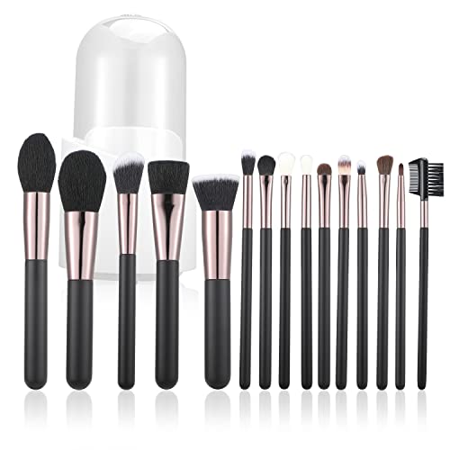 Professional Makeup Brushes Set 17PCS Beauty Tool Kits for Eye Face Foundation Blender Concealer Makeup Brush With Rotating Turnable Holder - Image 2