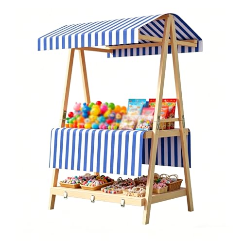 Chariot de marche pliable en bois stand portable pour foires et marches