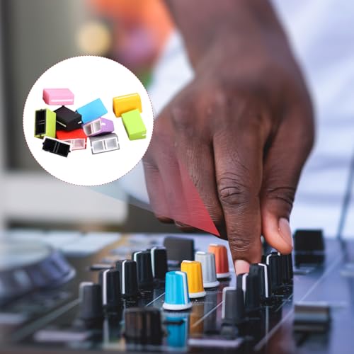 sourcing map Universal Fader Knobs, Black Mixer Fader Caps Slider Potentiometer Replacement Plastic for DJ Controller Mixer Console, 5 Pack - Image 3