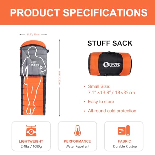Down-Sleeping-Bag-for-Adults-600-Fill-Power-Down-Sleeping-Bag-Cold-Weather-Ultralight-Sleeping-Bag-with-Compression-Sack-for-Backpacking-Camping-Hiking