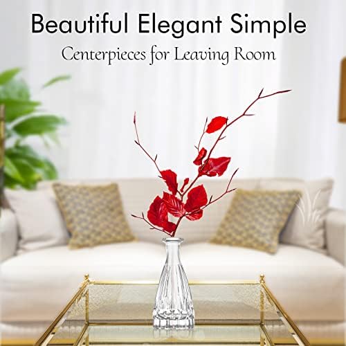 Small Glass Flower Bud Vase Set of 12 Mini Bud Sweet Pea Clear Vases Bulk Crystal Clear for Living Room Dining Table Wedding Centrepiece Indoor Bedroom Decoration Mother Gift