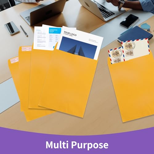 Pacote com 100 envelopes autovedantes Manilla 10 x 13, envelopes de catálogo Creebe 80GSM envelopes