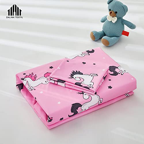 Miniatura 7 de Juego De Funda Nórdica Infantil Para Cama 90 Cm De 3 Piezas - Funda Nórdica 150x220cm Con 1 Fundas De Almohada Y Bajera Ajustable,Patrón Unicornio De Poliéster Muy Suave Y Transpirable