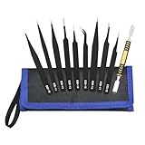 9Pcs Precision Tweezers Set, Anti-Static Stainless Steel Tweezer, Precision ESD Tweezer, Tweezers for Electronic Device Repair, Electronics & Jewelry Crafting - Image 9