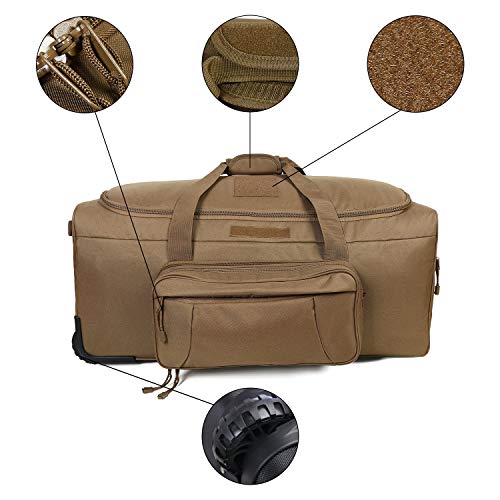 Rolling Loadout Luggage Bag with Wheels,Hockey Bag, Duffle Bag With Rollers,124L X-Large Heavy Duty Oversized Storage Bag,Tactical Wheeled Deployment Trolley Camping Bag