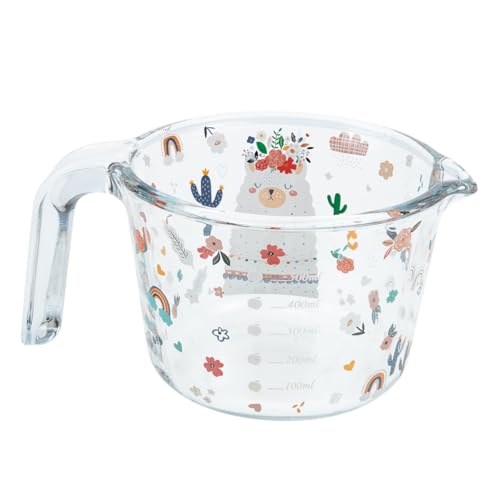 KESYOO 耐熱 ガラス製計量カップ 小さな注ぎ口付き透明メジャーカップ 家用おしゃれなキッチン用品 バックベーキング対応液体管理用