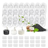 MISFANS Ceramic Cat Water Fountain Filters, 24 Pack Replacement Filters & 24 Pack Replacement Pre-Filter Sponges Set for MISFANS and Other Ceramic Pet Fountain Water Dispenser