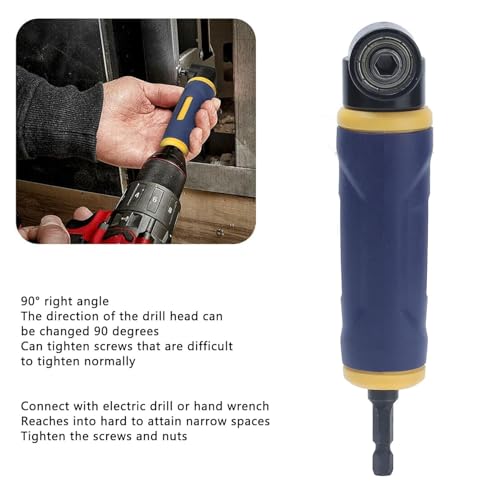 Nimomo 90° Winkelschrauber Aufsatz, 1/4 Zoll Sechskant Winkelbohraufsatz Akkuschrauber Winkelaufsatz, Winkelgetriebe Magnetisch Bithalter Winkelschrauber Vorsatz Adapter FüR Schmalen Raumes