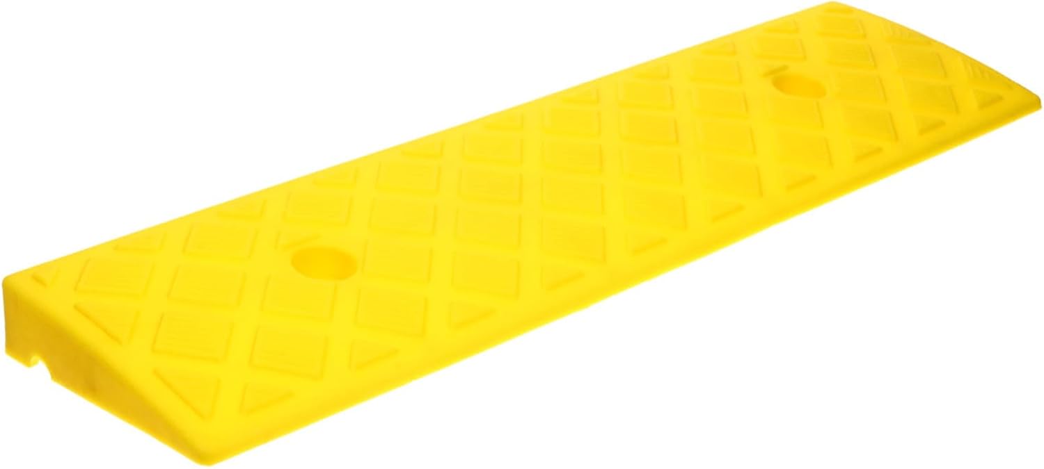 2pcs Heavy Duty Rubber Curb Ramp High Yellow Driveway Ramp for Cars Wheelchair Mower Truck Loading Wear Resistant Pressure Resistant Non Slip