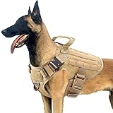 PETODAY Tactical Dog Harness,Working Dog Training Molle Vest for Medium Large Dogs,with 2X Metal...
