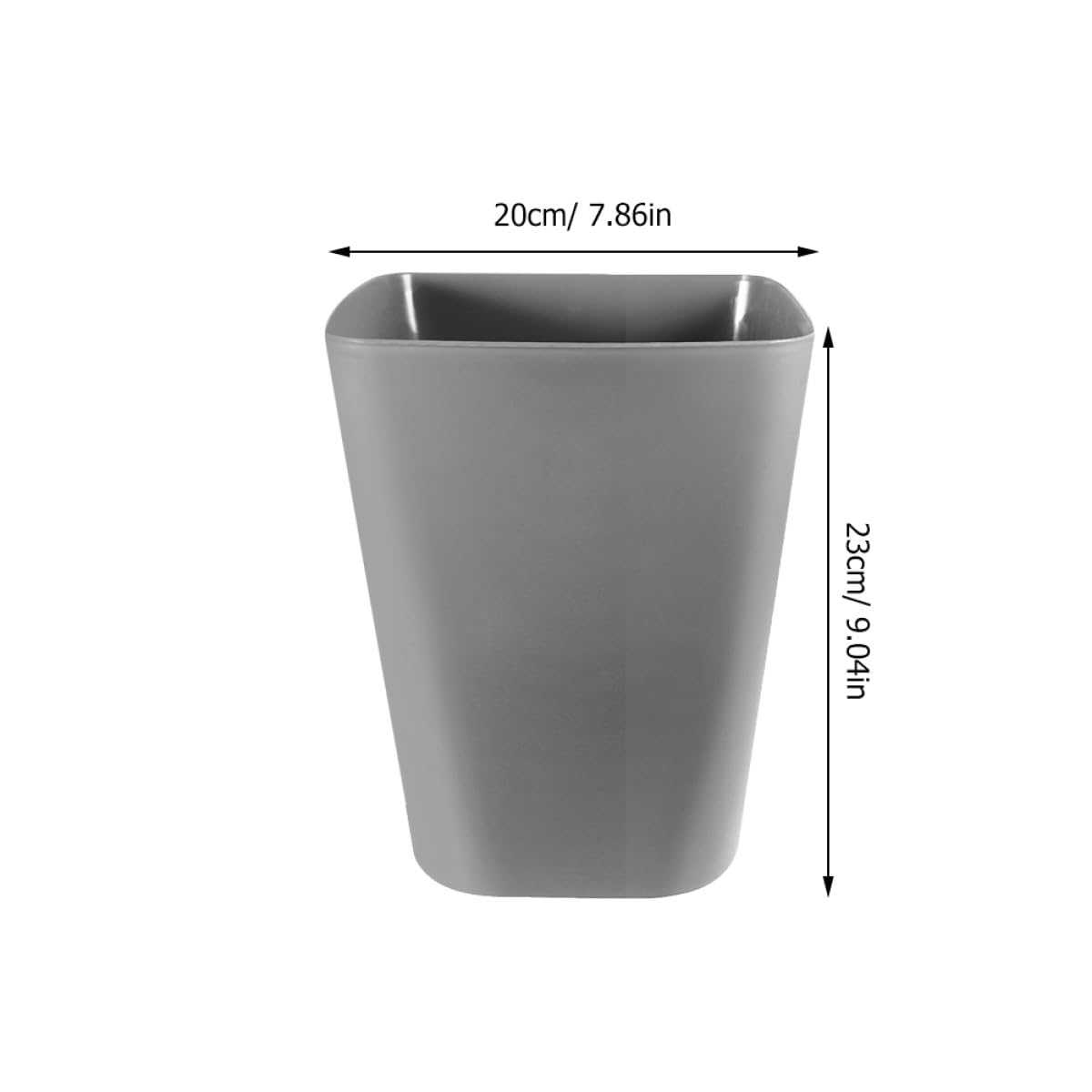 jojofuny 3pcs Small Plastic Trash Can Wastebasket Set, Gray Square Open-top Outdoor Garbage Bin for Office, Kitchen, Bathroom Storage and Organization