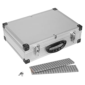 anndora Werkzeugkoffer 70101 Werkzeugkiste 43 x 33 x 14 cm abschließbar - Silber Aluminium