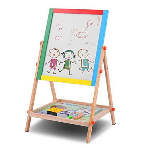 Childrens Drawing Board Double-Sided Magnetic Drawing Board Lifting Easel Childrens Small Blackboard Solid Wood Writing Board
