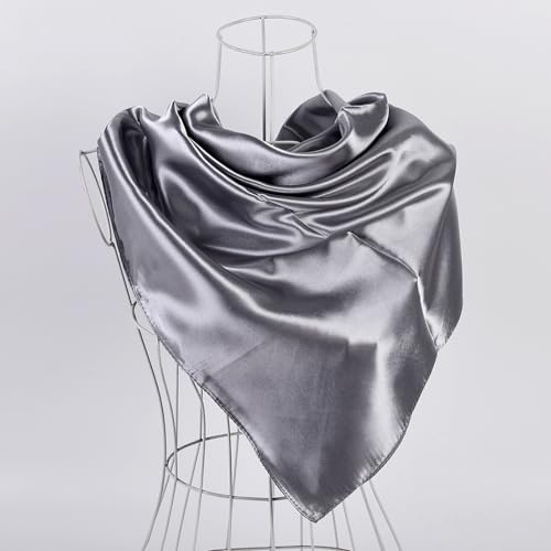 70x70cm Solid Color Scarf-Satin Silk Head Scarf for Women Men Vintage Bandanas Satin Hair Scarf Silk Wrap3