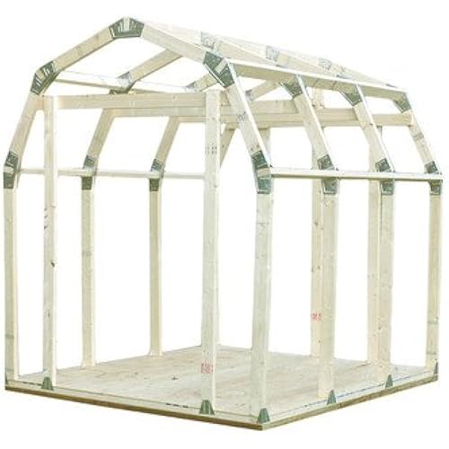 2 x 4 BASICS 90190MI Custom Barn, Outdoor Storage Shed Kit, Tool Shed & Garden Storage Cabinet for Backyard, Patio, Equipment & Bike, Peak Roof