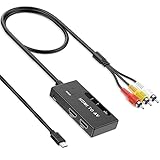 HDMI to RCA Converter, HDMI to AV Converter(with 2 HDMI Input Port), Supports PAL/NTSC, Compatible for Apple TV, Android TV Box, Roku, Fire Stick, DVD, Blu-ray Player