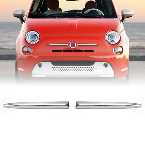 Ruiqas Parachoques Delantero Izquierdo Y Derecho Moldeado Superior de Moldeado de Molduras de Cromo Conjunto para FIAT 500 (312) 2007-2015