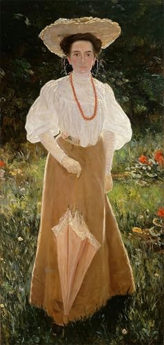 Cuadro de pintura al óleo de Leo Gestel, lámina decorativa de mujer de pie para el hogar, 60x90cm