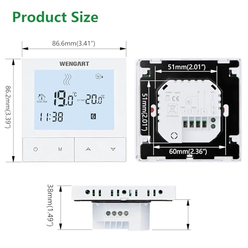 Thermostat programmable Wengart écran LCD pour régulation 3A - 6