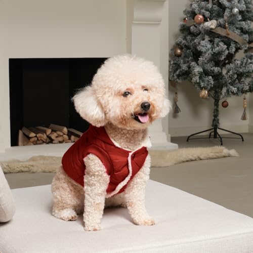 Vecomfy Dog Hoodie in Winter for Medium Dogs Jacket Pet Coats with Hooded, Red L - Thumbnail 4