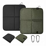 YAOJuSXing Sitzkissen Outdoor, 2 Stück Thermo Sitzkissen Faltbar Sitzunterlage Outdoor Wasserdichtes Sitzkissens Sitzkissens Wandern für Stadion Wandern (36×26cm Schwarz+Armeegrün)