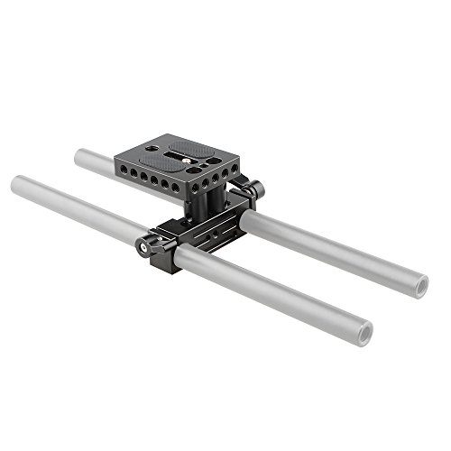 Image of CAMVATE DSLR Baseplate Mount with Railblock Height Riser for 15mm Rail Rod Support System - 1237