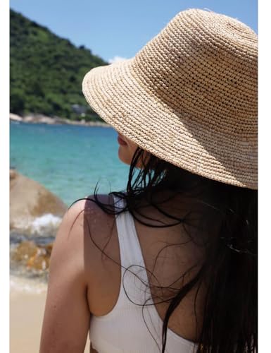 Sombrero de paja estilo bucket para mujer miniatura 6