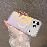 GeeBerYo Magnetic for iPhone 17 Pro Max Case Women Girls,[Compatible with MagSafe] [Holographic Iridescent Color Changing Effect] Fashion Slim Cute and Unique Matt Protective Phone Cover