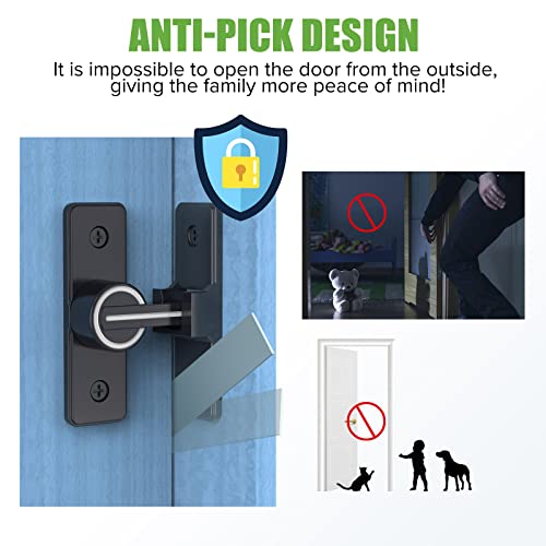 Image of Barn Door Lock Hardware, 90 Degree Heavy Duty Gate Latches Flip Latch Safety Door Bolt Latch Lock, Barn Sliding Door Latch Lock Suitable for Garden, Bathroom, Outdoor, Garage, Window