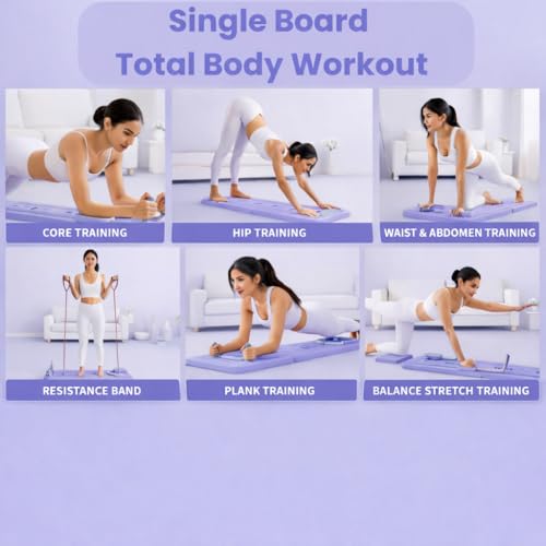 Omelya Pilates Board Premium Full Set – Home Reformer Fitness Equipment for Full Body Workout with Wrist Weights, Ring, Mini Ball & Resistance Bands - Image 4