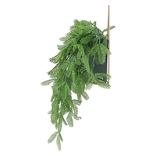 不二貿易(Fujiboeki) フェイクグリーン インテリアグリーン 人工観葉植物 幅27×奥行18×高さ44cm ミモザ 吊り下げ ハンギング ポット 41125