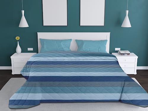 Trapuntino Matrimoniale Kasanova 250x260 Cm – Bleu Azur (Turchese), Fait En Italie