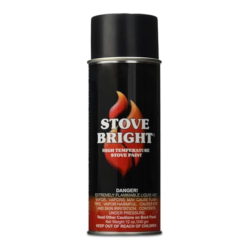 Stove Bright High Temp Paint - Charcoal | Heat Resistant Spray for Wood Stove BBQ Grill Fireplace Engine | Satin Finish | Rust Resistant Metal Coating | Withstands 1200°F | Primer Friendly