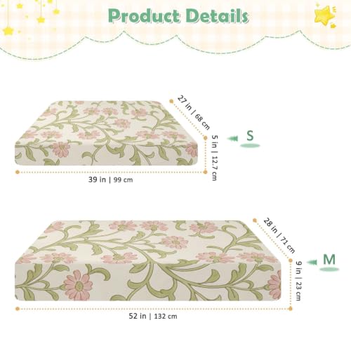 Parure de lit bébé imperméable rose à fleurs 71x132 cm - 4