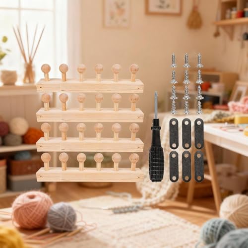 Bastidor de madera intercambiable para tejer manualidades tejidas 8