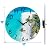 12" Outdoor Clock Waterproof - Beach Coastal Theme Nautical Blue Wall Clocks for Patio Pool Garden Bathroom Decor,(Glass)