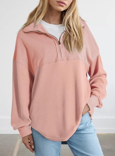 Image of SHEWIN Women Fall Sweatshirt Casual Half Zip Pullover Fall Top 2026 Clothes