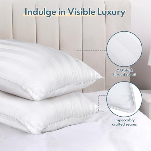 DIORIS Pillows Queen Size Set of 2 - Soft Bed Pillow for Sleeping Fluffy