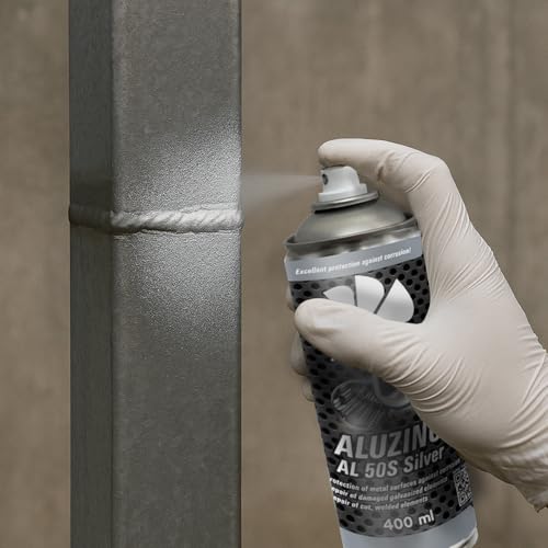 AABCOOLING Aluzinc AL 50S 400ml Zink Aluminium Spray Primer Grundierung, Korrosionsschutz, Zinkgrundspray, Rostschutzfarbe für alle Metalloberflächen, Grundierung für Autos, Tore, Zäune Gartenmöbel K4