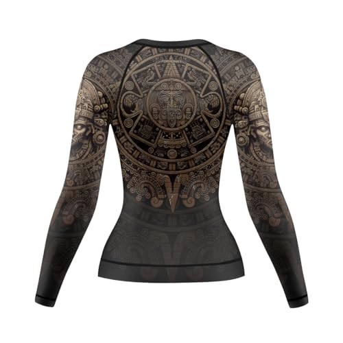 Aztec Grappling Rash Guard for Women MMA BJJ Long Sleeve Compression Shirt Training No Gi Fight Gear3