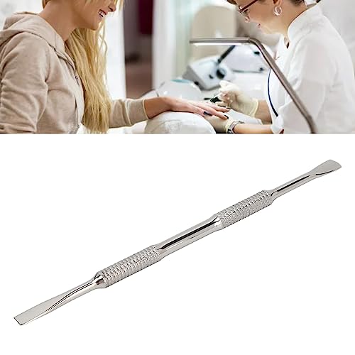Empurrador de Cutícula de Aço Inoxidável e Limpador de Unhas de Colher, Ferramenta de Manicure e Ped