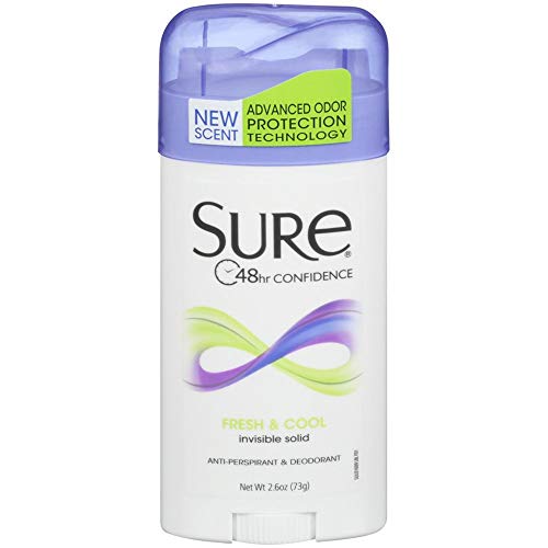 Sure Deodorant 2.6 Ounce Invisible Solid Fresh & Cool (76ml) (2 Pack)