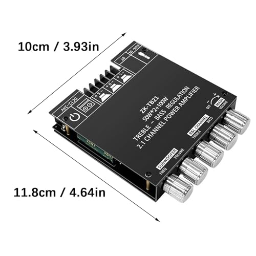 TB21 TPA3116D2 50Wx2 100W 2.1 Channel Bluetooth-compatible Stereo Digital Power Amplifier Board Module Bluetooth-compatible Amplifier Module - Image 8