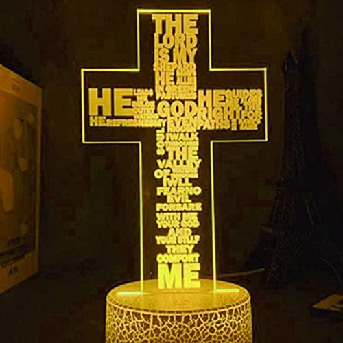 Tissen 3D God Jesus Cross led Night Light 7 Colors Mood Lamp Touch Switch USB Table Desk LED Light Present Kids Home Party Birthday Gift